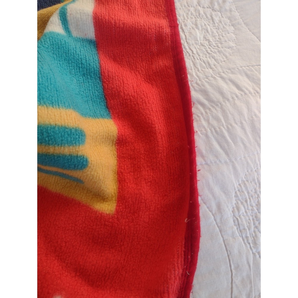 Vtg Disney Pocahontas Fleece Blanket John Smith Twin 90s Native Retro Nostalgic - Picture 5 of 10